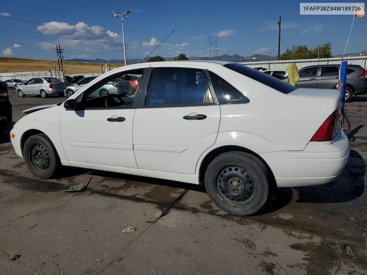 2004 Ford Focus Zts VIN: 1FAFP38Z84W189726 Lot: 75332854