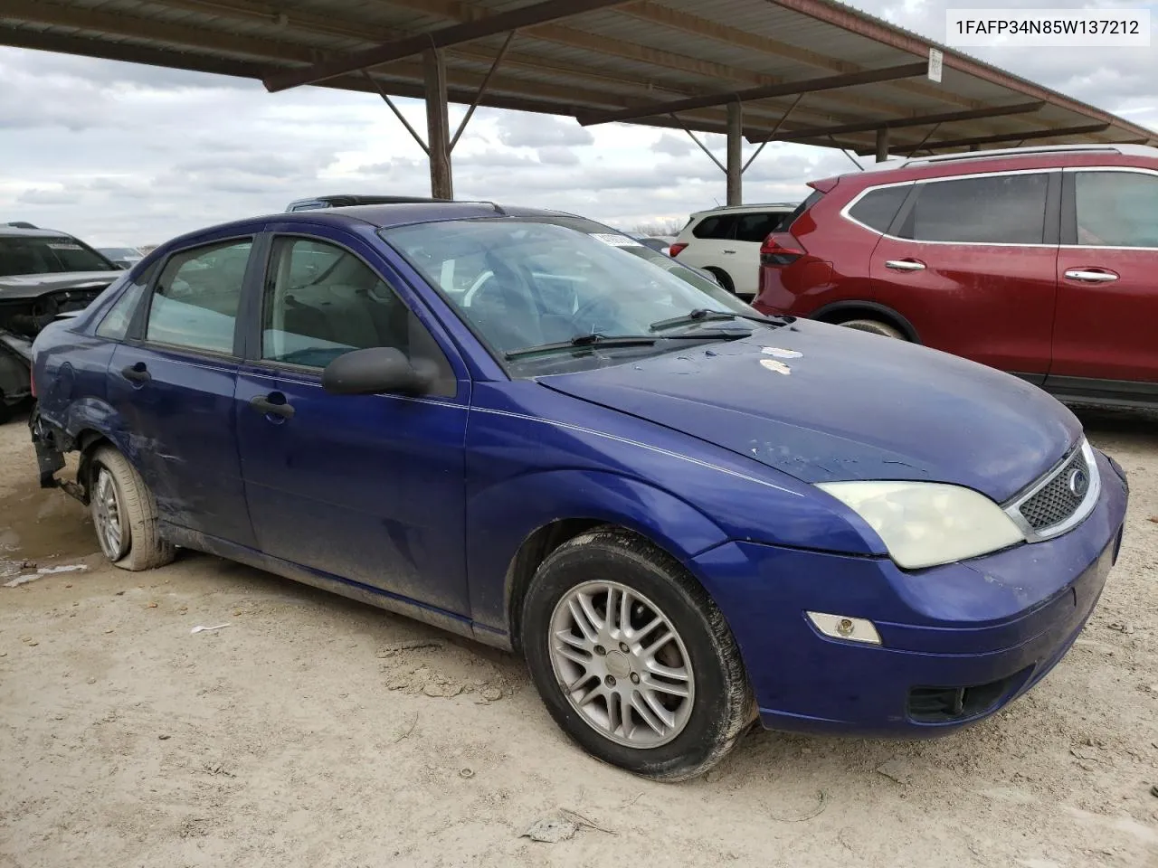 2005 Ford Focus Zx4 VIN: 1FAFP34N85W137212 Lot: 41997884