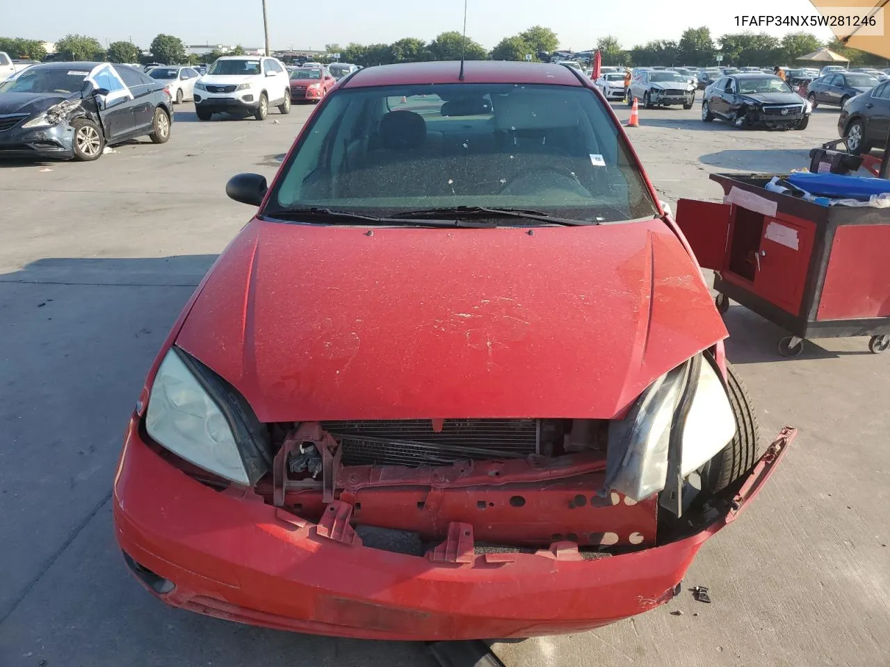 2005 Ford Focus Zx4 VIN: 1FAFP34NX5W281246 Lot: 66156584