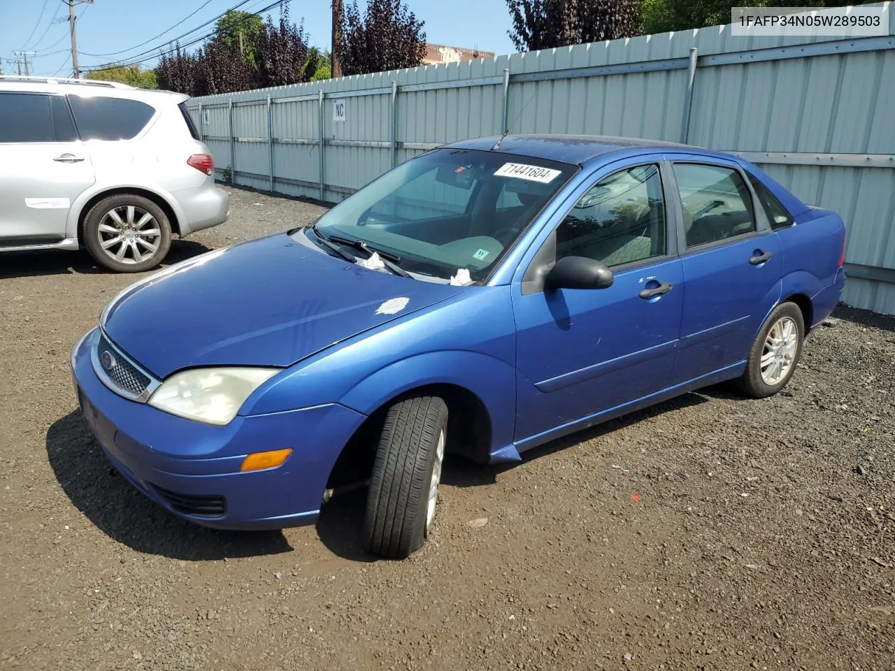 2005 Ford Focus Zx4 VIN: 1FAFP34N05W289503 Lot: 71441604