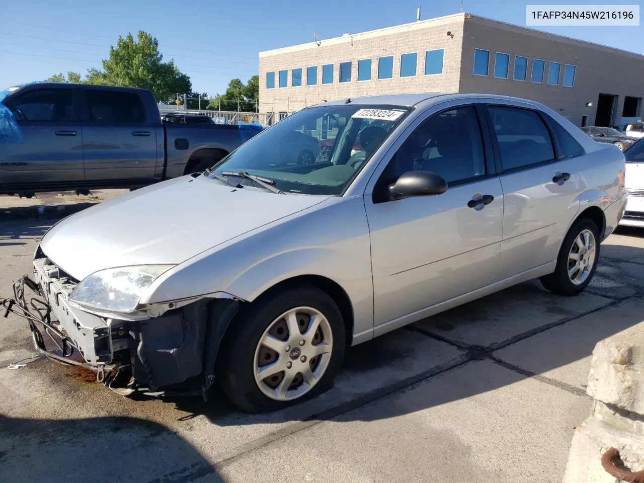 2005 Ford Focus Zx4 VIN: 1FAFP34N45W216196 Lot: 72283224