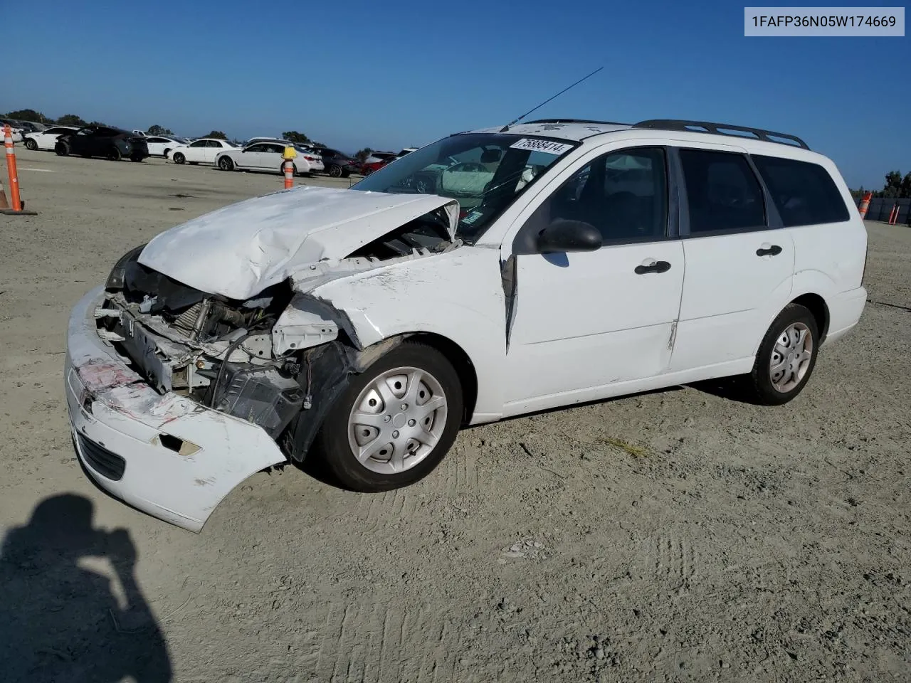 2005 Ford Focus Zxw VIN: 1FAFP36N05W174669 Lot: 75888414