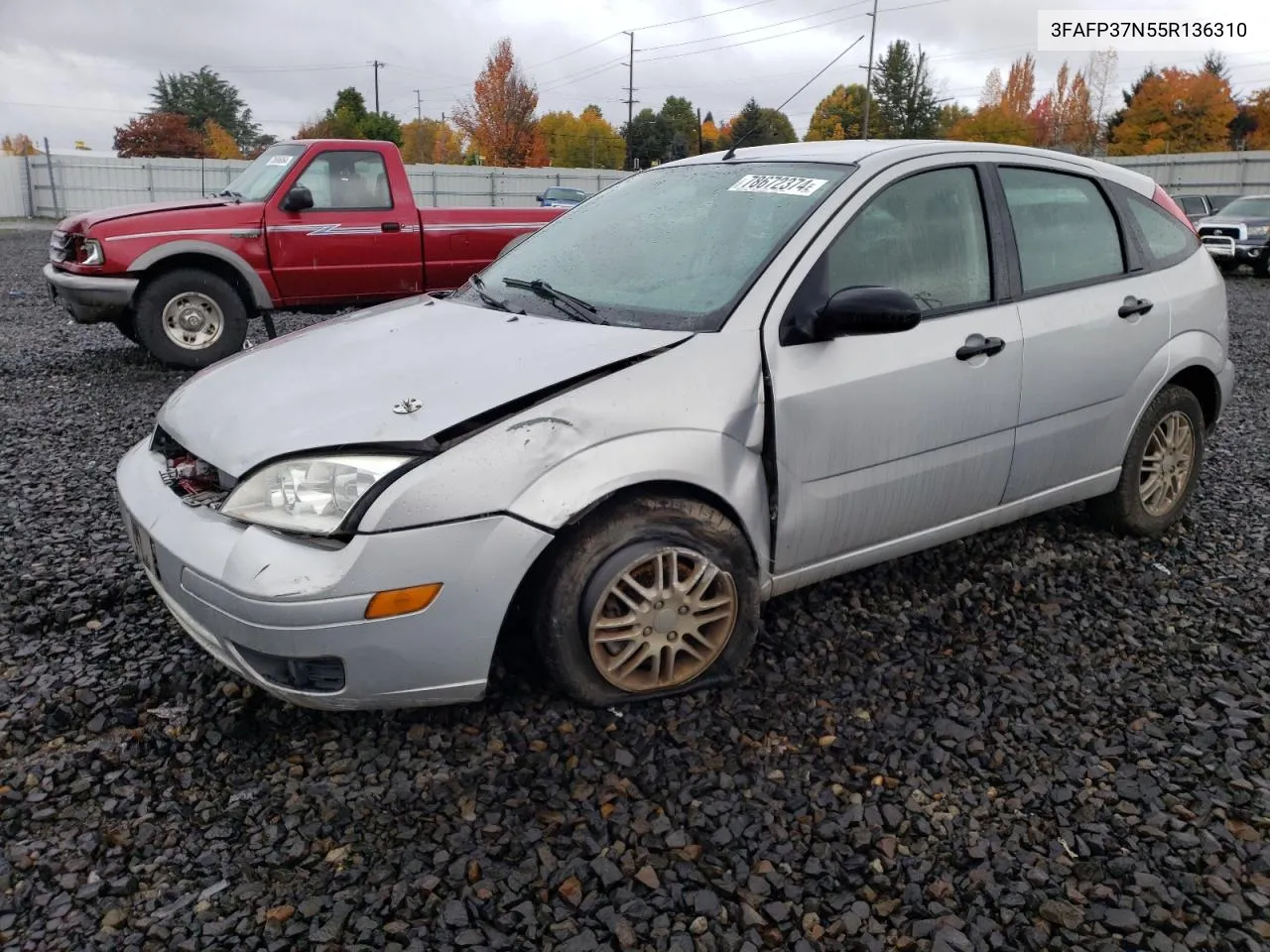 2005 Ford Focus Zx5 VIN: 3FAFP37N55R136310 Lot: 78672374