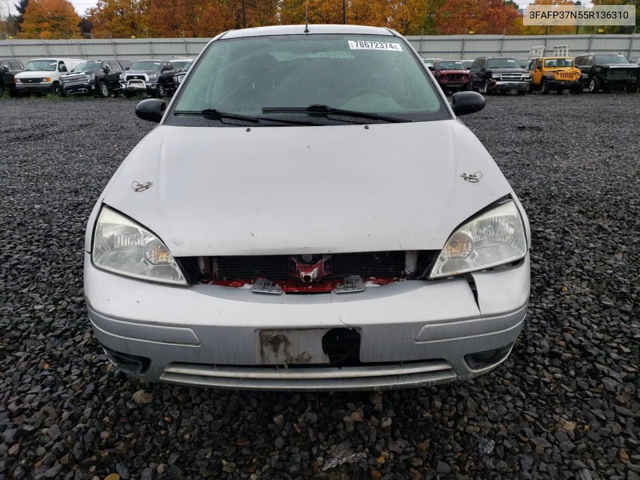 2005 Ford Focus Zx5 VIN: 3FAFP37N55R136310 Lot: 78672374