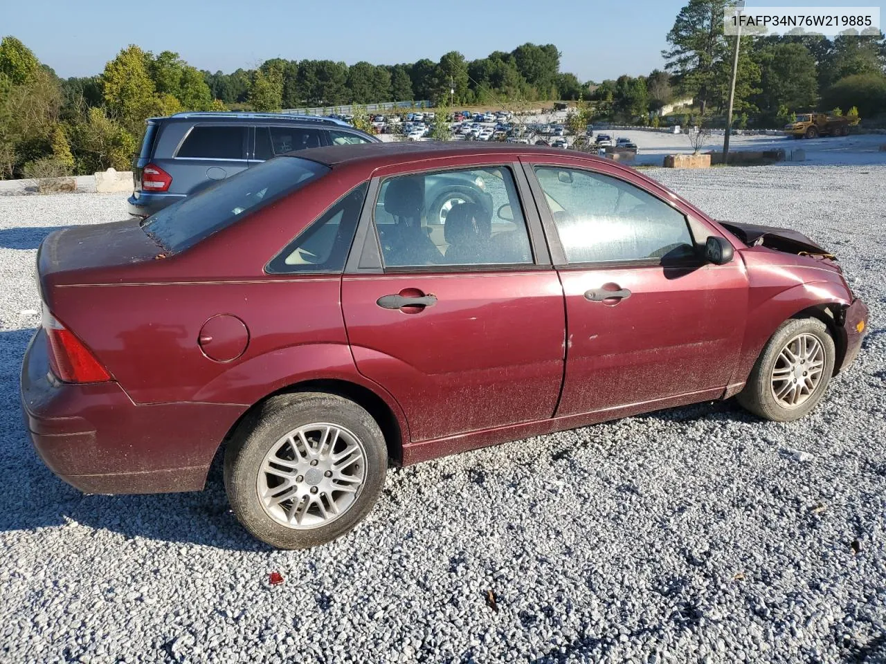 2006 Ford Focus Zx4 VIN: 1FAFP34N76W219885 Lot: 70407804