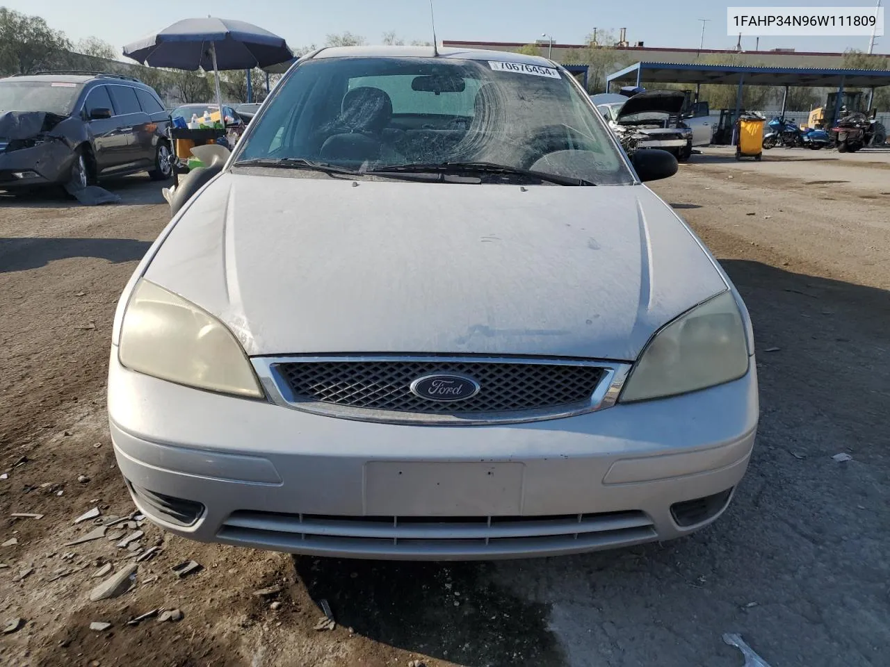 2006 Ford Focus Zx4 VIN: 1FAHP34N96W111809 Lot: 70676454