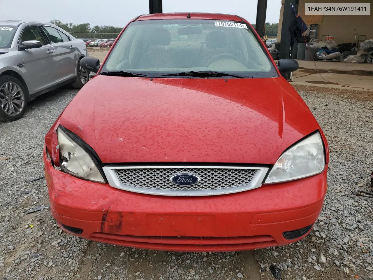 2006 Ford Focus Zx4 VIN: 1FAFP34N76W191411 Lot: 70765174