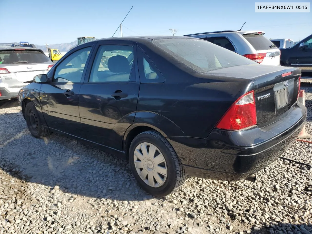 2006 Ford Focus Zx4 VIN: 1FAFP34NX6W110515 Lot: 73196224