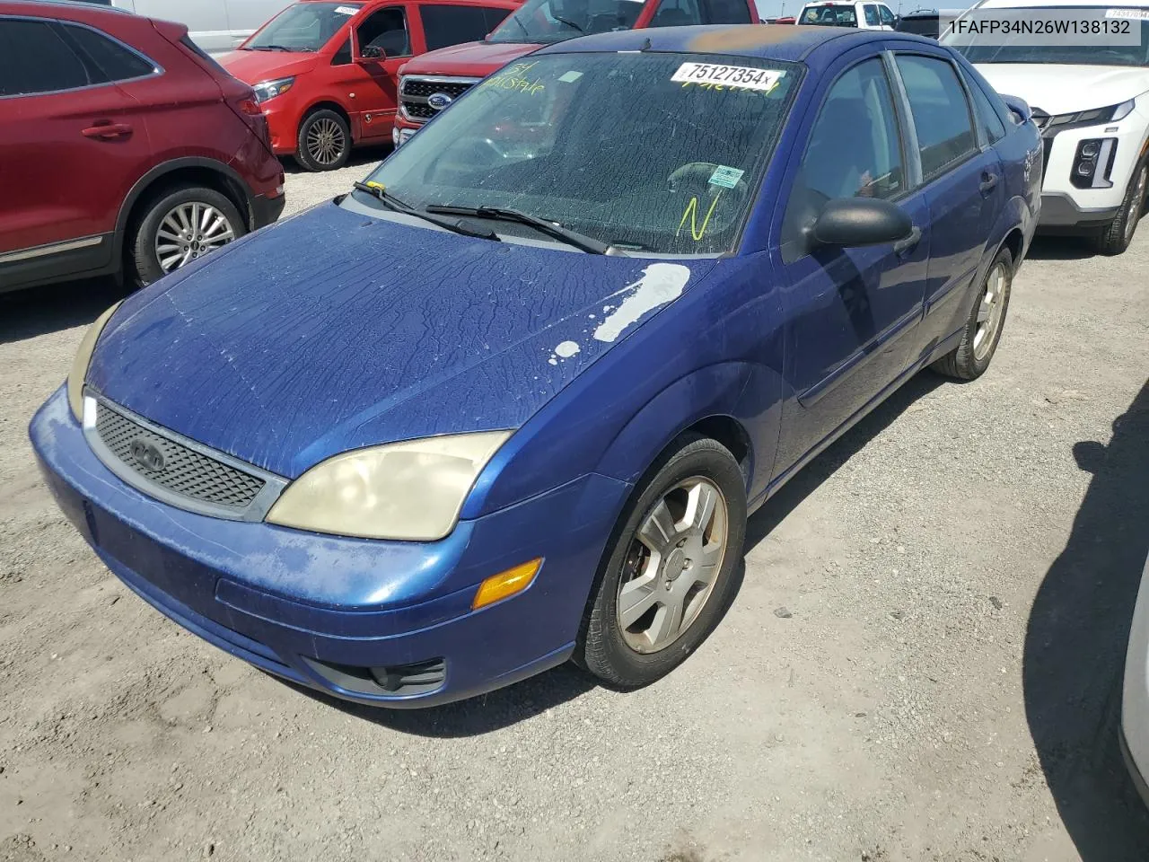 2006 Ford Focus Zx4 VIN: 1FAFP34N26W138132 Lot: 75127354