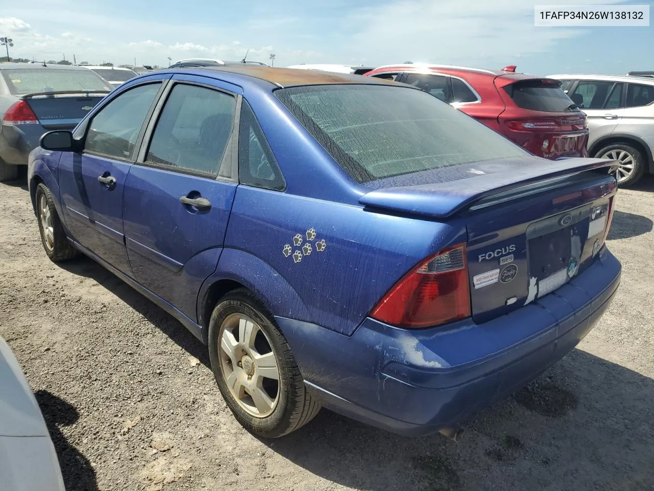 2006 Ford Focus Zx4 VIN: 1FAFP34N26W138132 Lot: 75127354