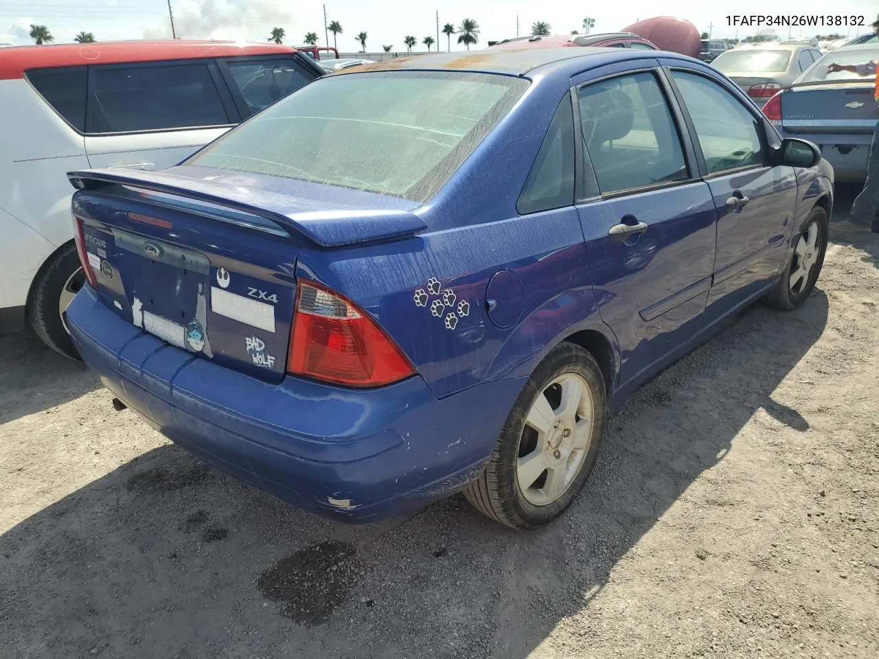 2006 Ford Focus Zx4 VIN: 1FAFP34N26W138132 Lot: 75127354