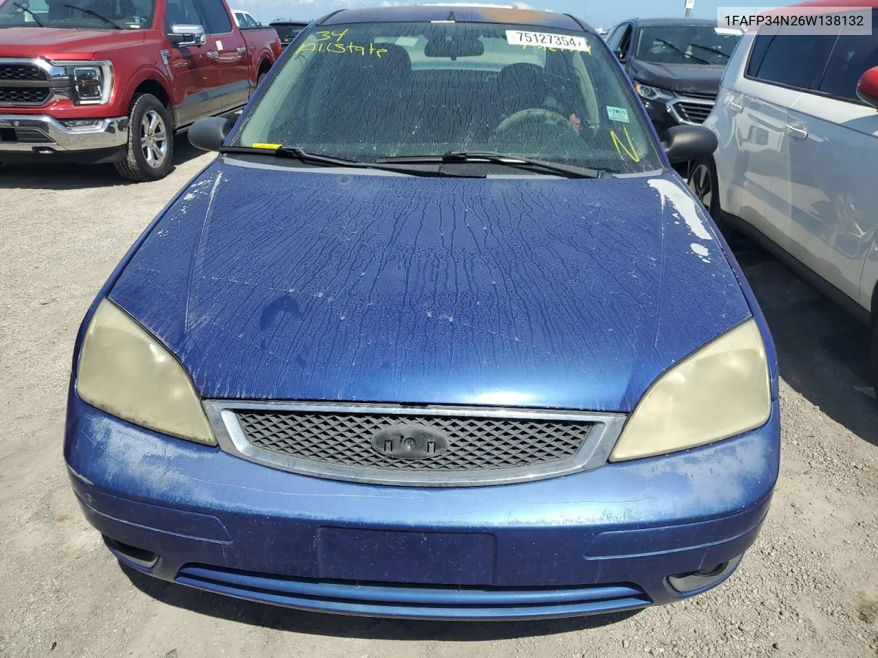 2006 Ford Focus Zx4 VIN: 1FAFP34N26W138132 Lot: 75127354