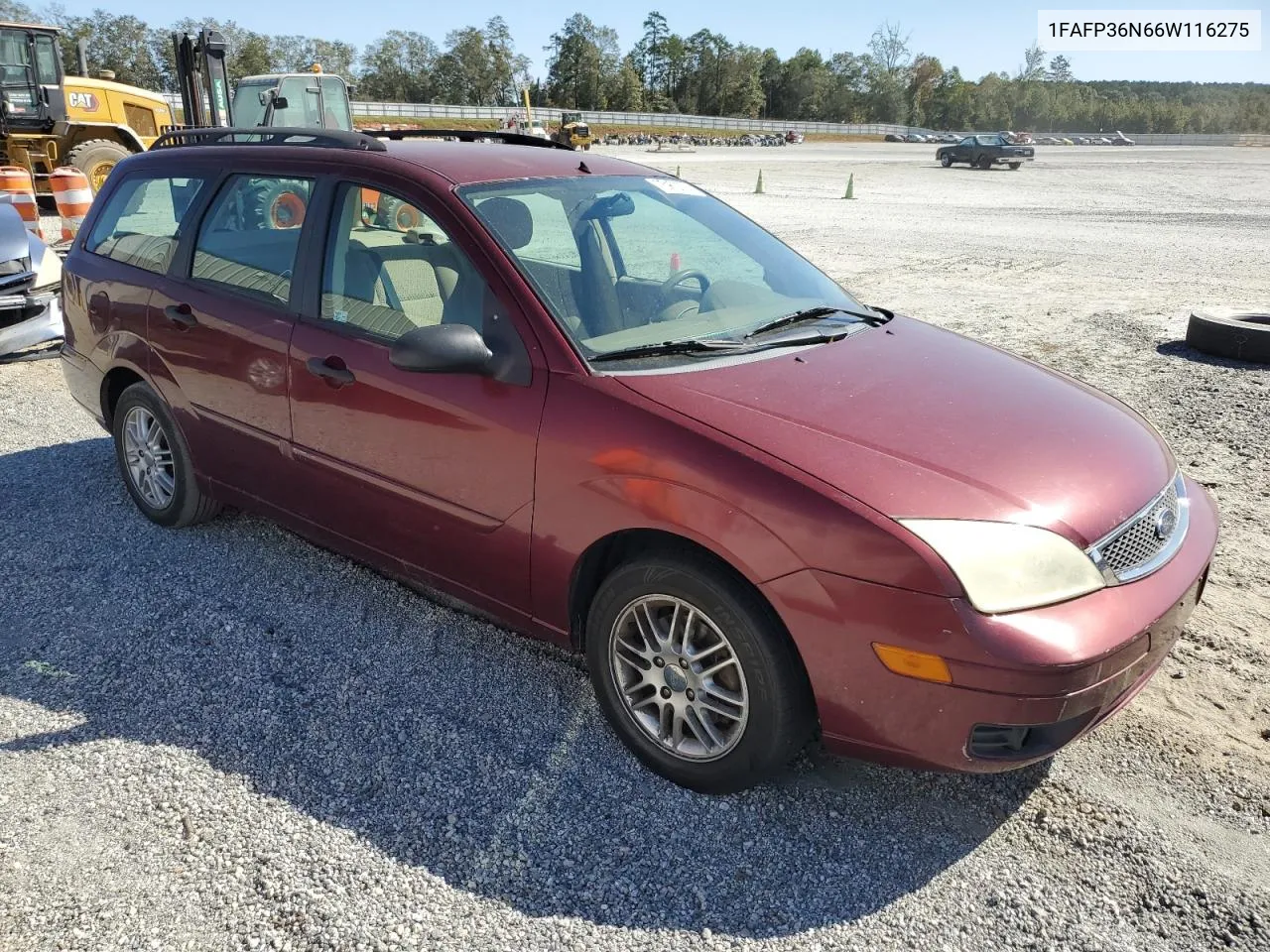 2006 Ford Focus Zxw VIN: 1FAFP36N66W116275 Lot: 75952374