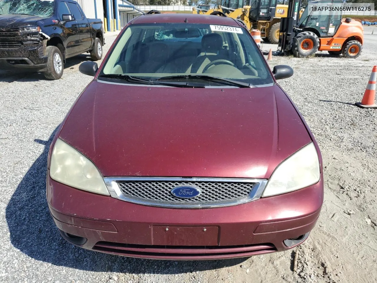 2006 Ford Focus Zxw VIN: 1FAFP36N66W116275 Lot: 75952374