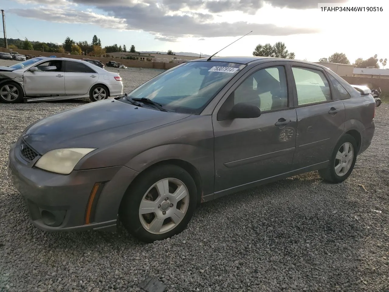 2006 Ford Focus Zx4 VIN: 1FAHP34N46W190516 Lot: 78307914