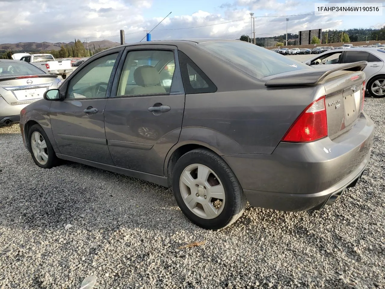 2006 Ford Focus Zx4 VIN: 1FAHP34N46W190516 Lot: 78307914