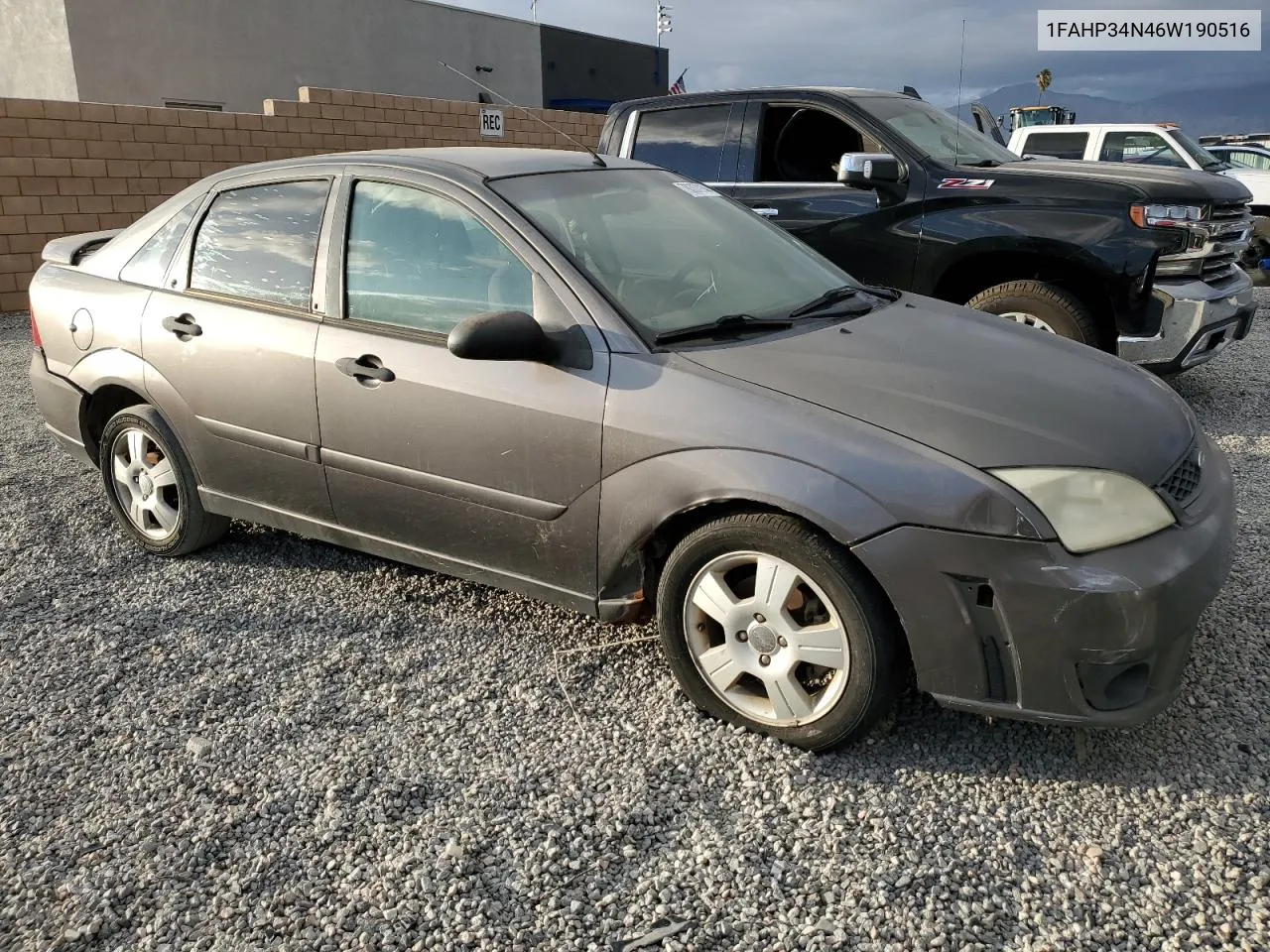 2006 Ford Focus Zx4 VIN: 1FAHP34N46W190516 Lot: 78307914