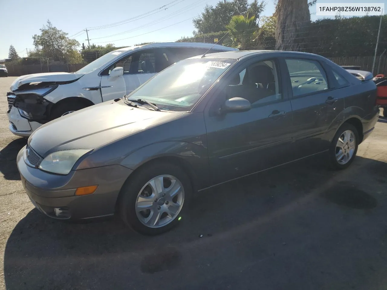 2006 Ford Focus Zx4 St VIN: 1FAHP38Z56W138762 Lot: 78839254