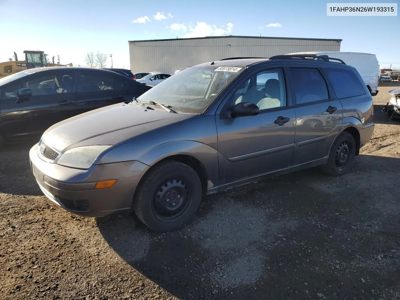 2006 Ford Focus Zxw VIN: 1FAHP36N26W193315 Lot: 80075814