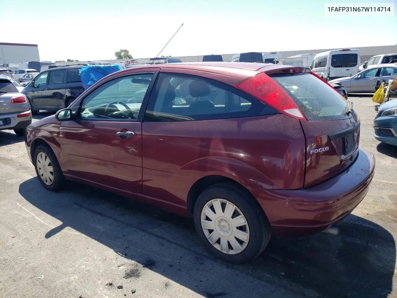 2007 Ford Focus Zx3 VIN: 1FAFP31N67W114714 Lot: 68130364