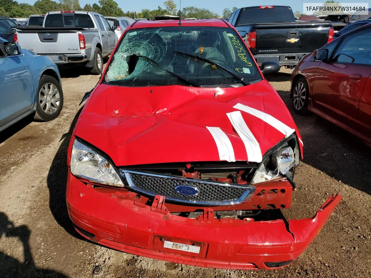 2007 Ford Focus Zx4 VIN: 1FAFP34NX7W314684 Lot: 69932224