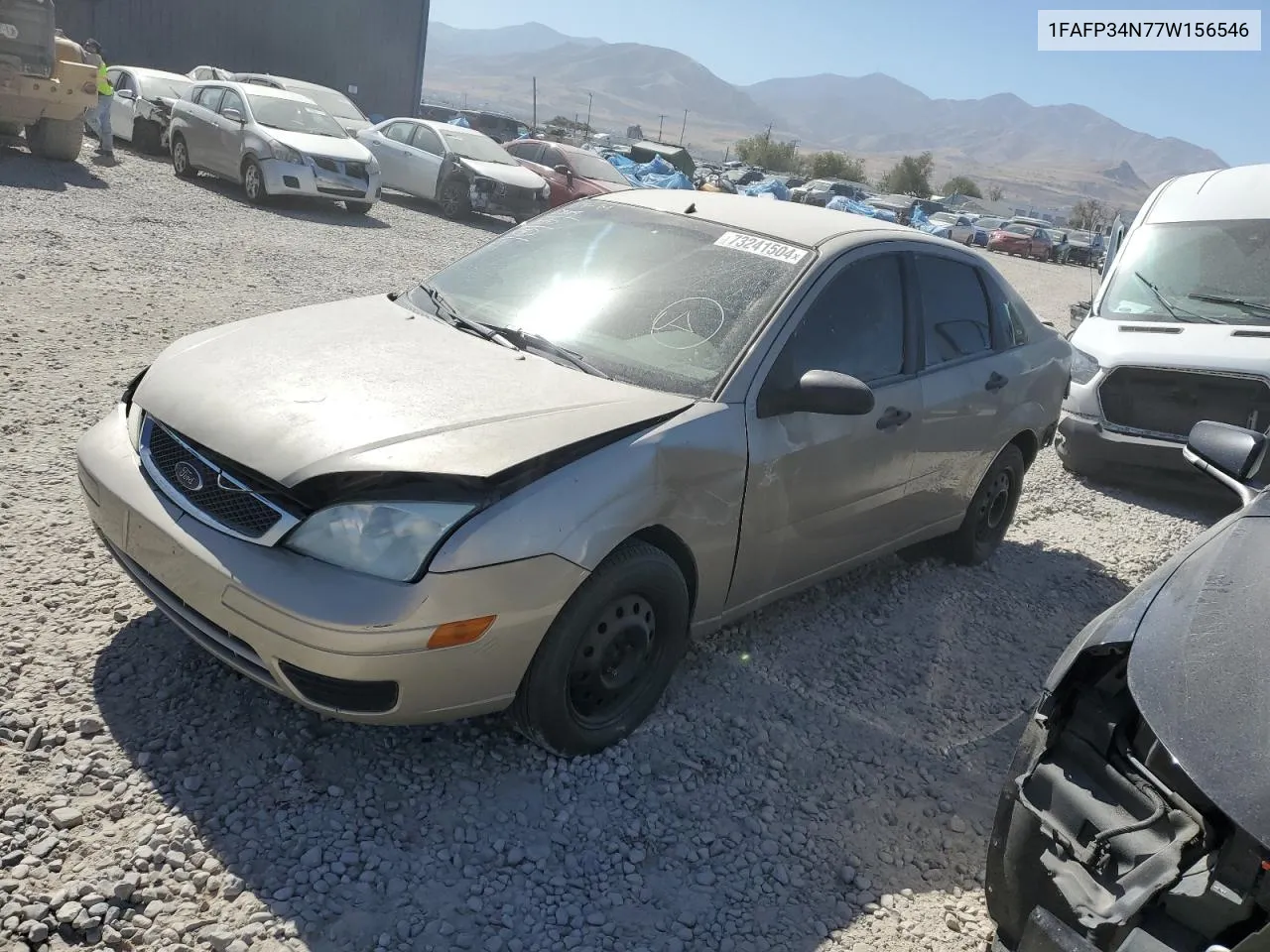 2007 Ford Focus Zx4 VIN: 1FAFP34N77W156546 Lot: 73241504