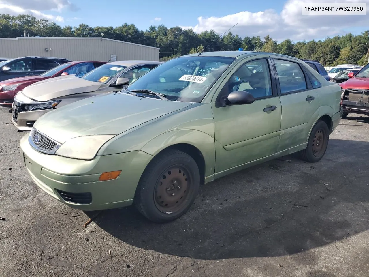 2007 Ford Focus Zx4 VIN: 1FAFP34N17W329980 Lot: 73334014