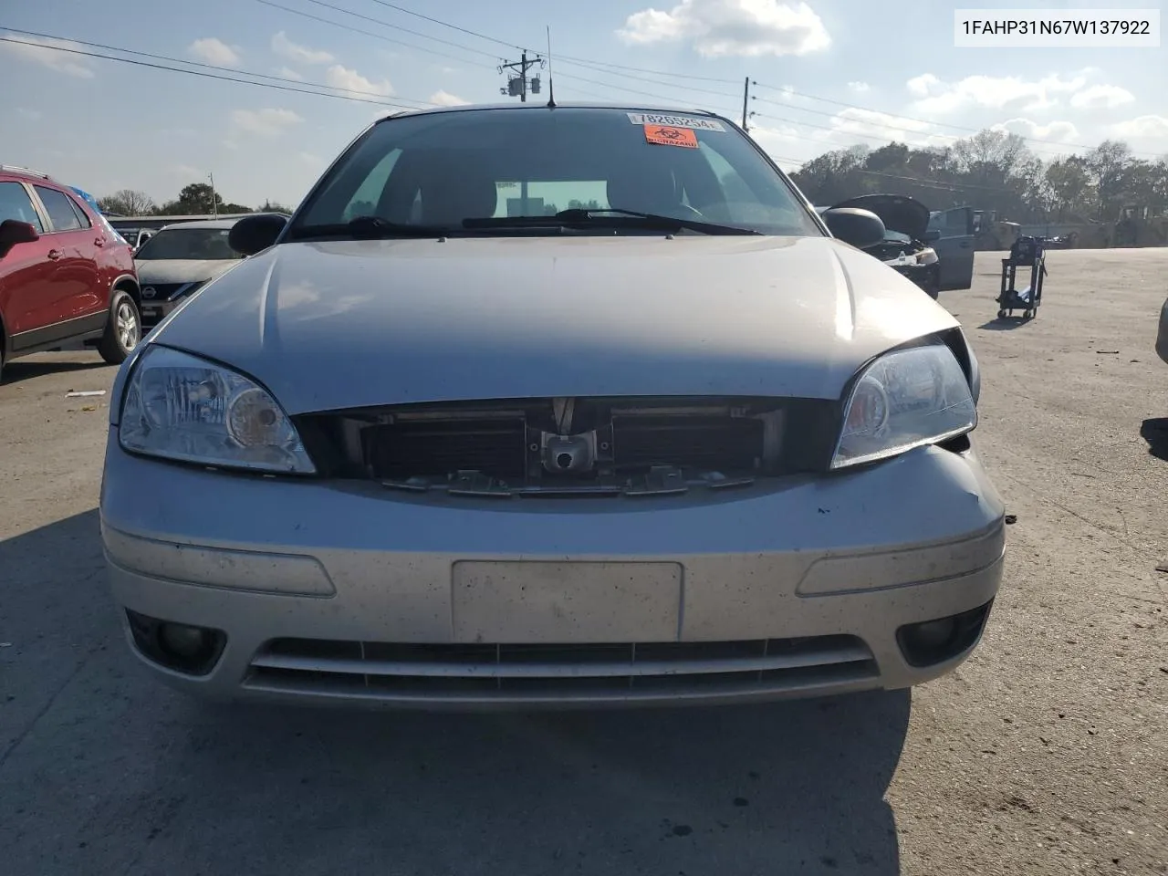 2007 Ford Focus Zx3 VIN: 1FAHP31N67W137922 Lot: 78265254