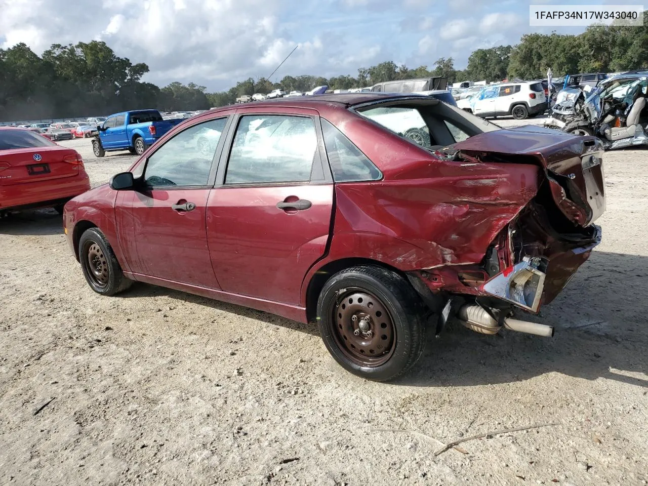 1FAFP34N17W343040 2007 Ford Focus Zx4