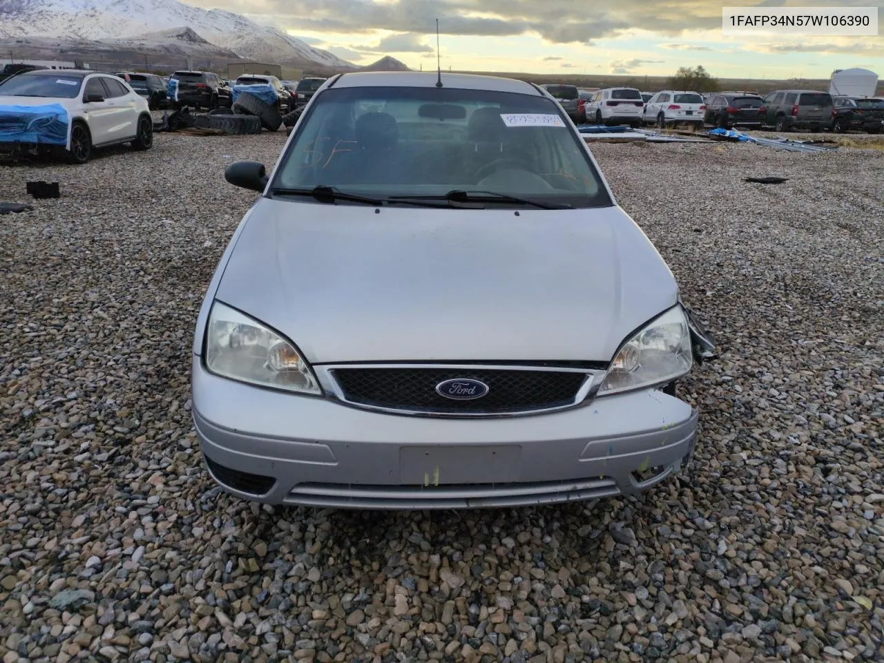 2007 Ford Focus Zx4 VIN: 1FAFP34N57W106390 Lot: 80250584