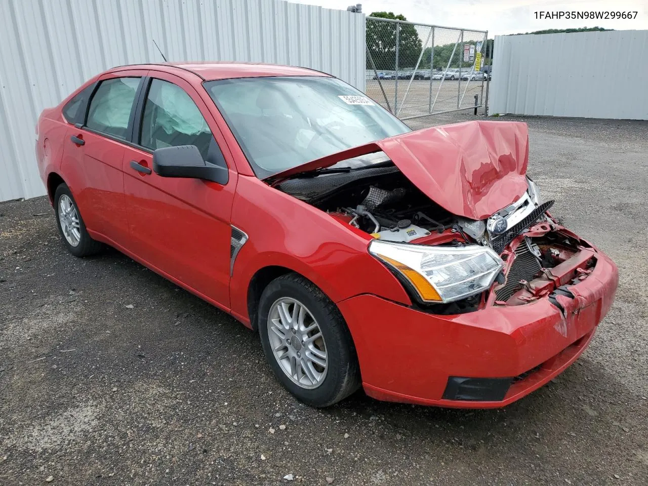 2008 Ford Focus Se VIN: 1FAHP35N98W299667 Lot: 55425054