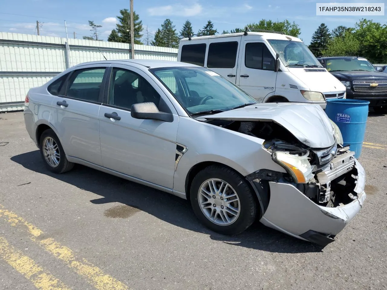 2008 Ford Focus Se VIN: 1FAHP35N38W218243 Lot: 60115714