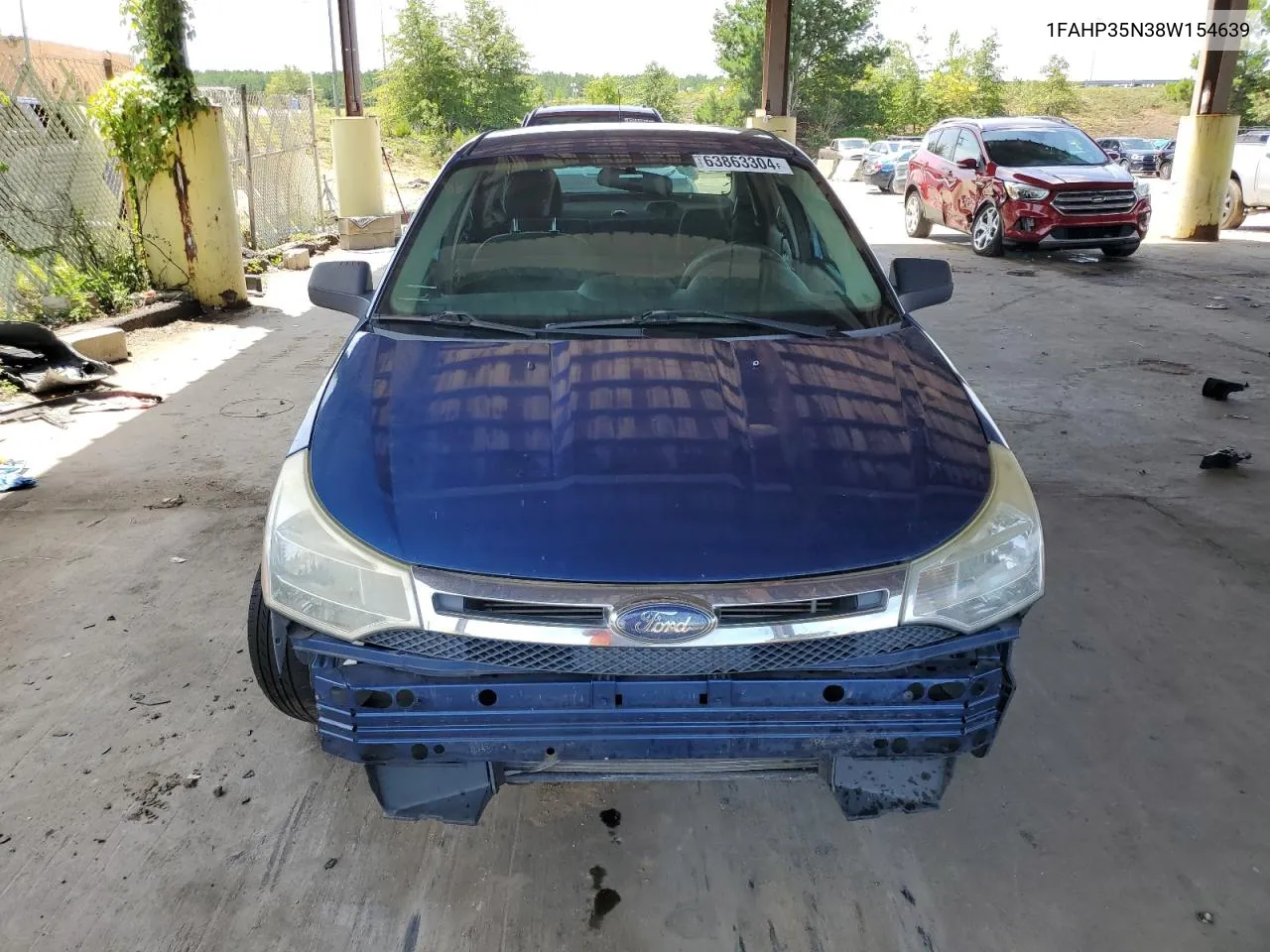 2008 Ford Focus Se VIN: 1FAHP35N38W154639 Lot: 63863304