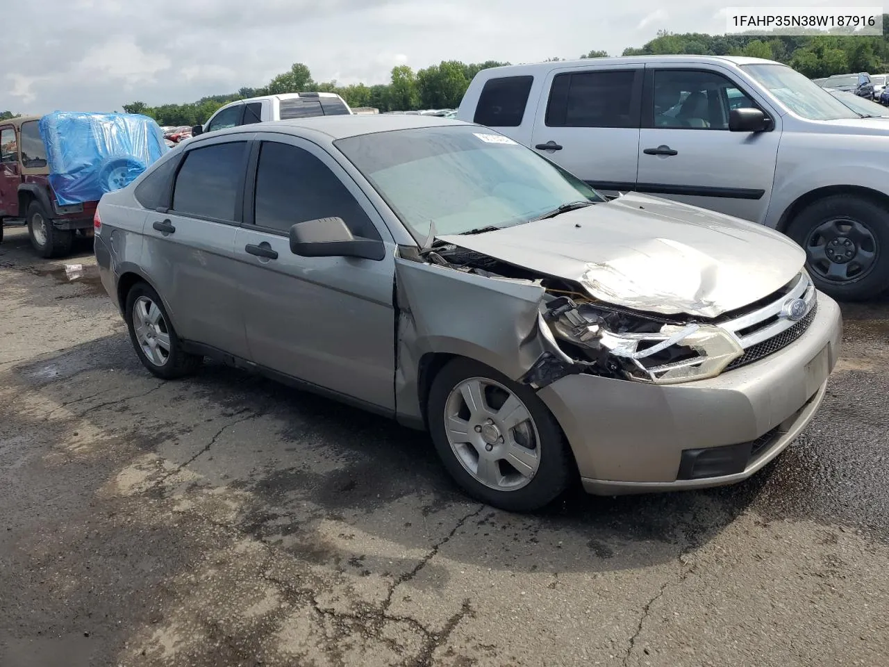 2008 Ford Focus Se VIN: 1FAHP35N38W187916 Lot: 66125424