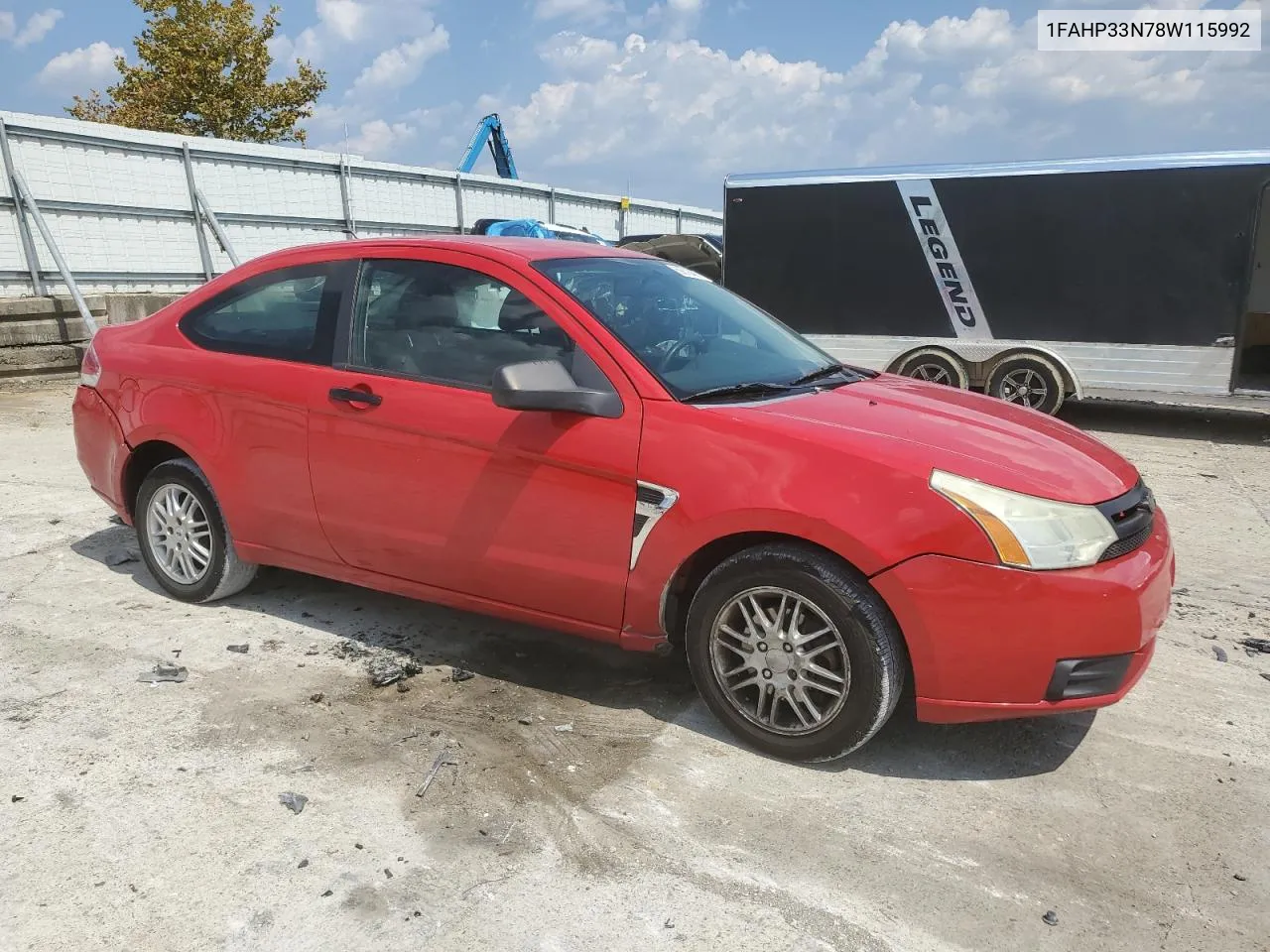 2008 Ford Focus Se VIN: 1FAHP33N78W115992 Lot: 69618404