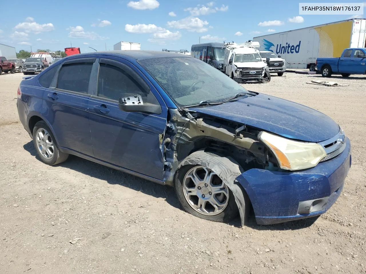 2008 Ford Focus Se VIN: 1FAHP35N18W176137 Lot: 73310244