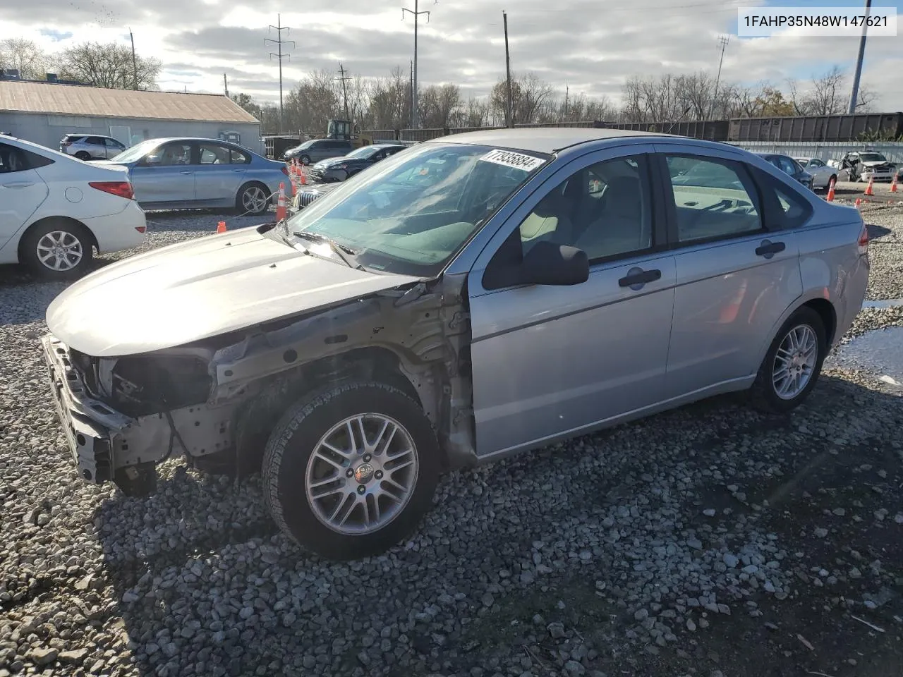 2008 Ford Focus Se VIN: 1FAHP35N48W147621 Lot: 77935884