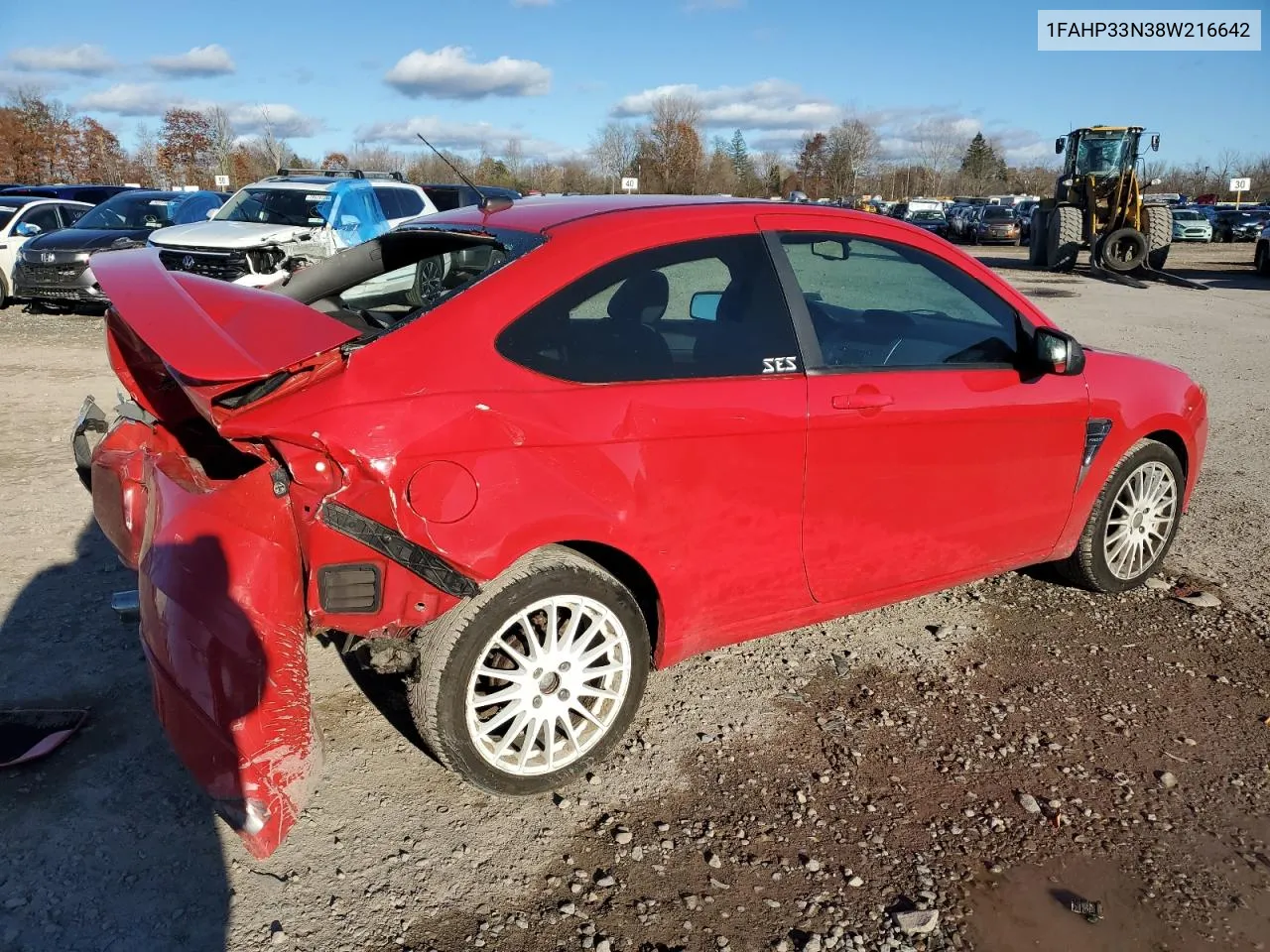 2008 Ford Focus Se VIN: 1FAHP33N38W216642 Lot: 79828564