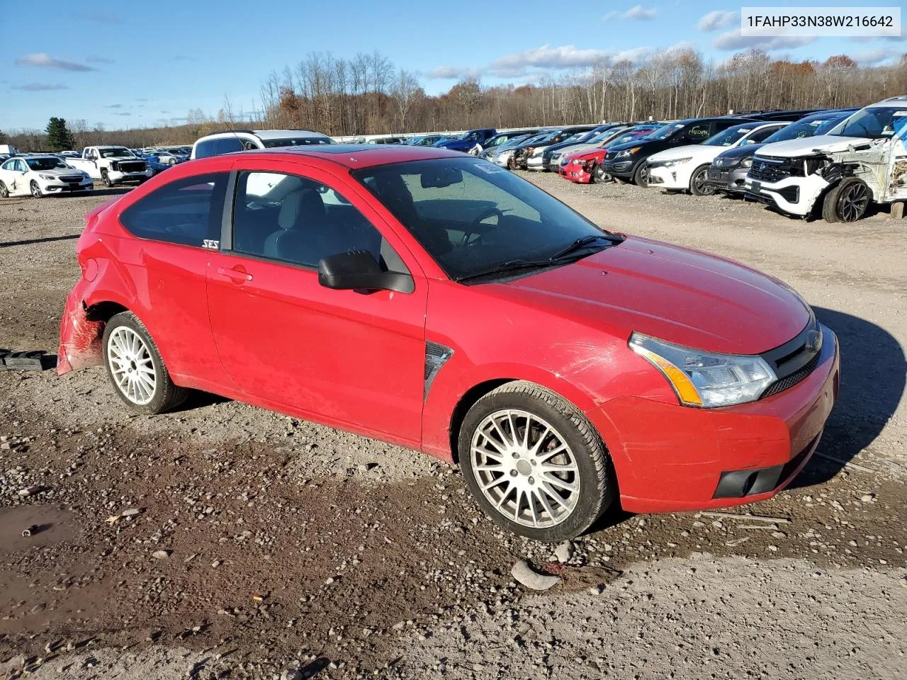 2008 Ford Focus Se VIN: 1FAHP33N38W216642 Lot: 79828564