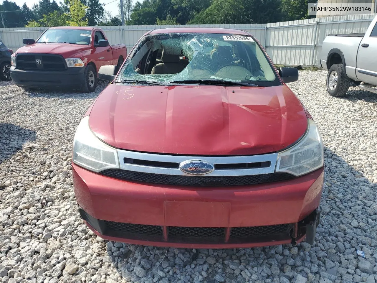 2009 Ford Focus Se VIN: 1FAHP35N29W183146 Lot: 63859994