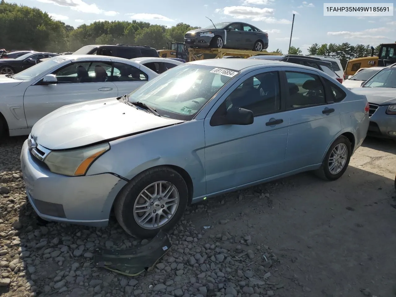 2009 Ford Focus Se VIN: 1FAHP35N49W185691 Lot: 69116854