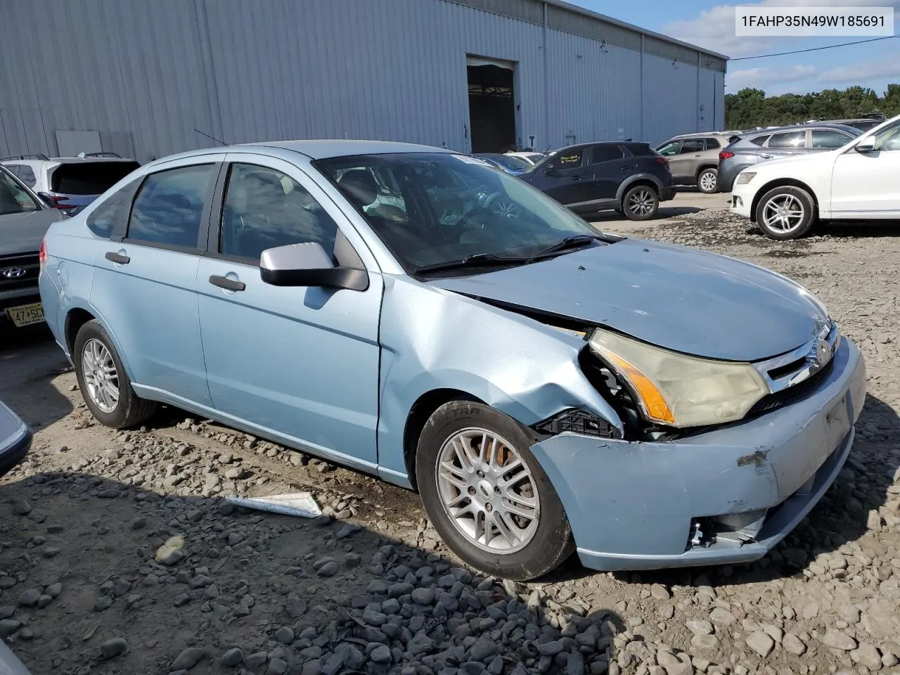 2009 Ford Focus Se VIN: 1FAHP35N49W185691 Lot: 69116854