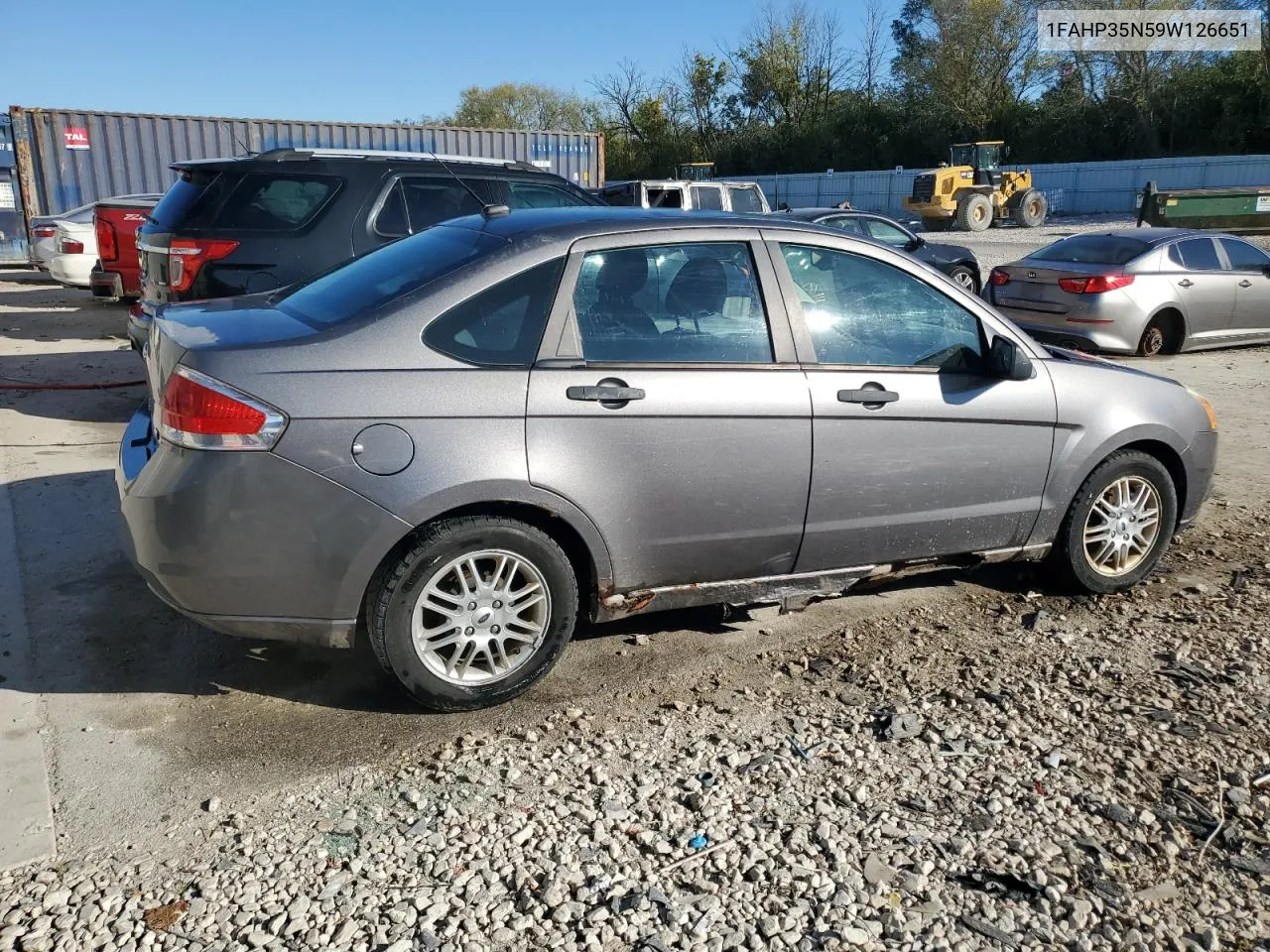 2009 Ford Focus Se VIN: 1FAHP35N59W126651 Lot: 73830974