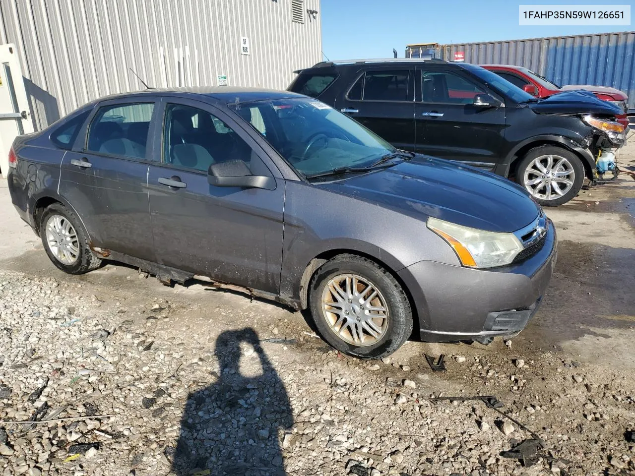 2009 Ford Focus Se VIN: 1FAHP35N59W126651 Lot: 73830974