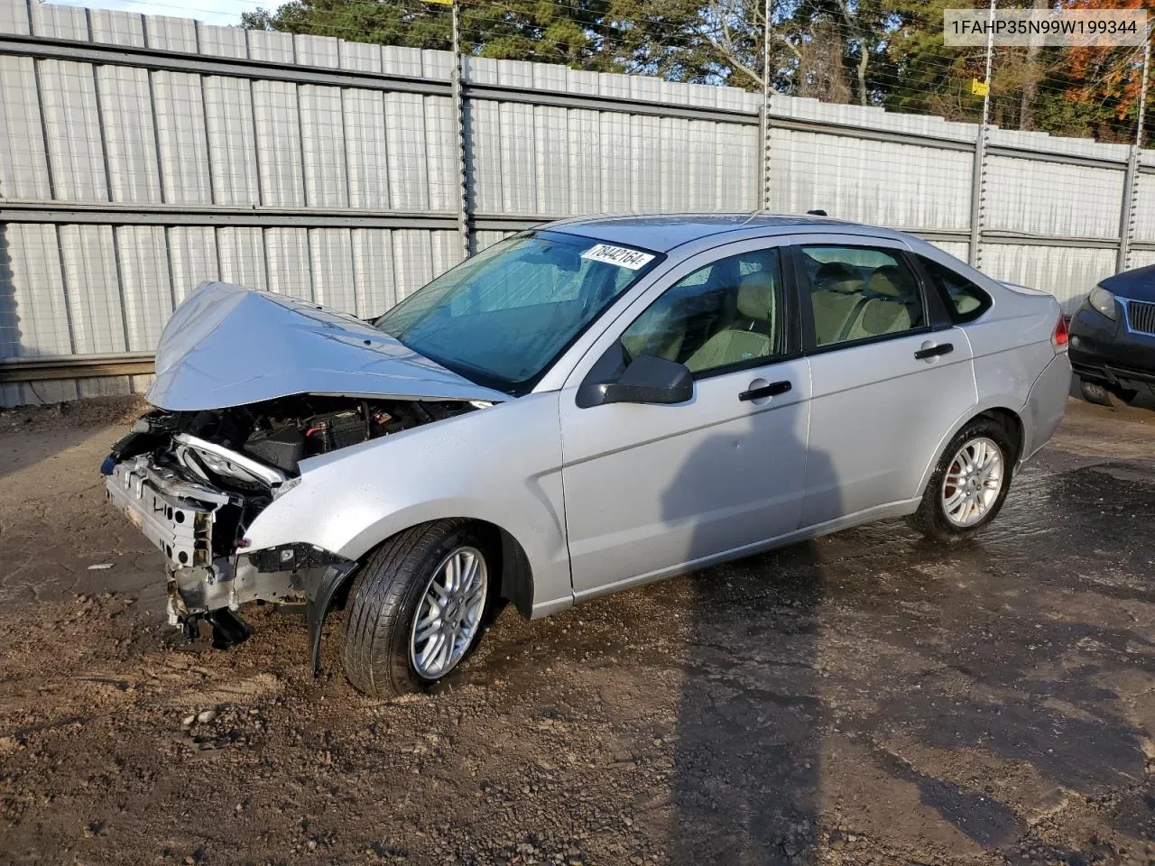 2009 Ford Focus Se VIN: 1FAHP35N99W199344 Lot: 78442164