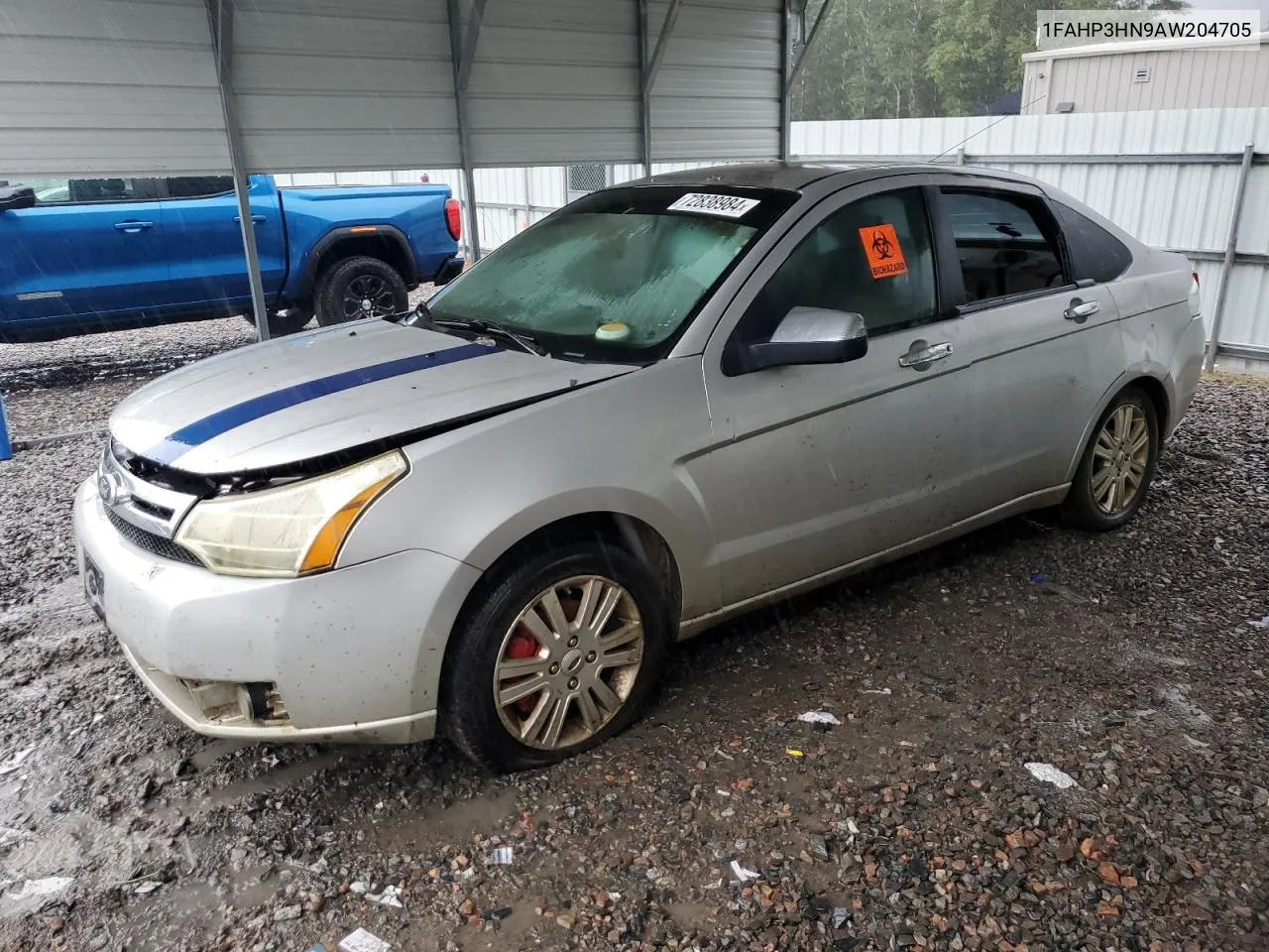 2010 Ford Focus Sel VIN: 1FAHP3HN9AW204705 Lot: 72838984