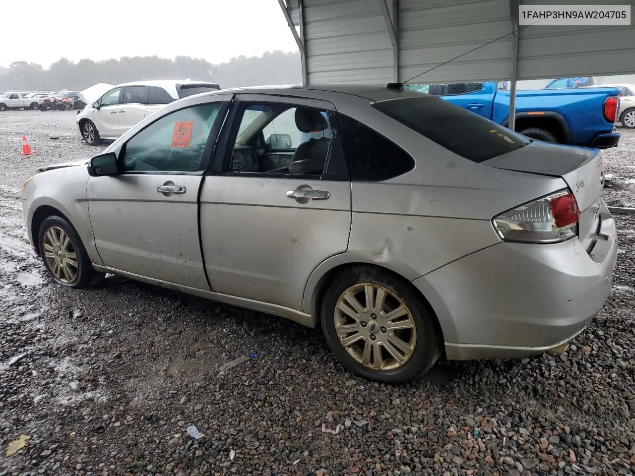 2010 Ford Focus Sel VIN: 1FAHP3HN9AW204705 Lot: 72838984