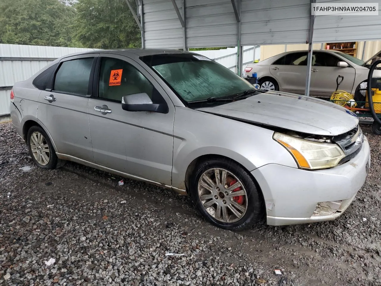 2010 Ford Focus Sel VIN: 1FAHP3HN9AW204705 Lot: 72838984