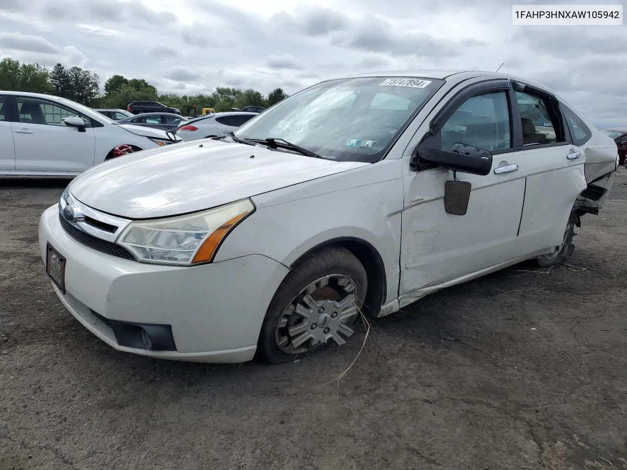 2010 Ford Focus Sel VIN: 1FAHP3HNXAW105942 Lot: 73747894