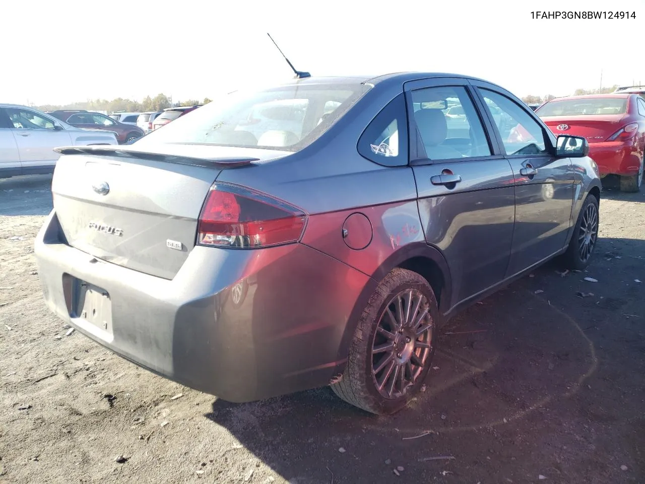 2011 Ford Focus Ses VIN: 1FAHP3GN8BW124914 Lot: 55359624